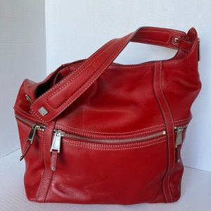 NWOT Red Leather Shoulder/Hobo Bag